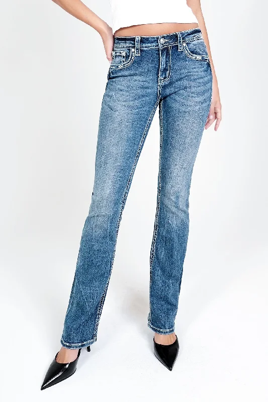 Aztec Modify Embellished Mid Rise Bootcut Jeans