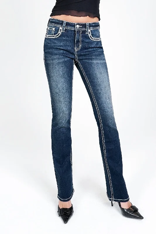 Cactus 3D Modify Embellished Mid Rise Bootcut Jeans