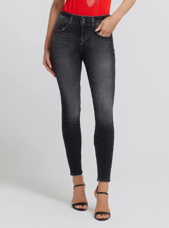 Eco High-Rise Shape Up Denim Jeans In Station Black Wash