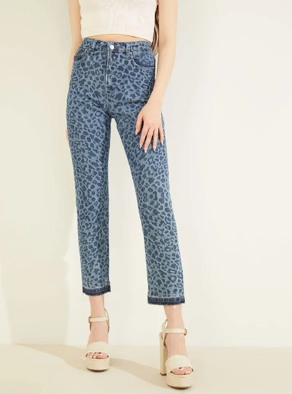 High-Rise Slim Fit Girly Denim Jeans In Leo Jade Wash