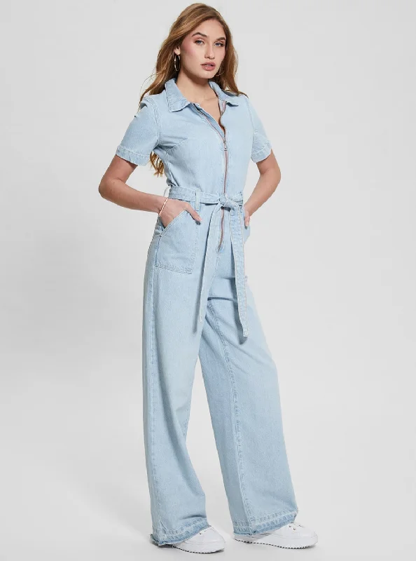 Light Wash Blue Denim Brenda Jumpsuit