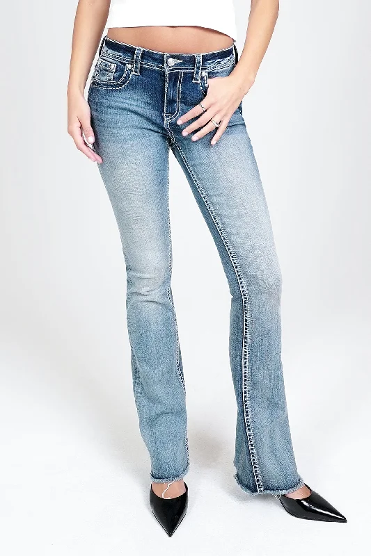 Flu De Lee Modify Embellished Mid Rise Bootcut Jeans