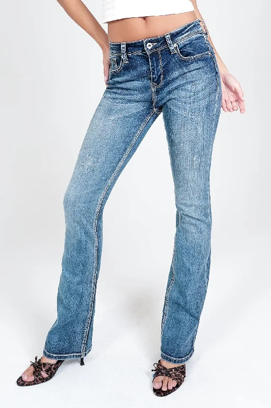 Simple Stitches Basic Med Blue Mid Rise Bootcut Jeans