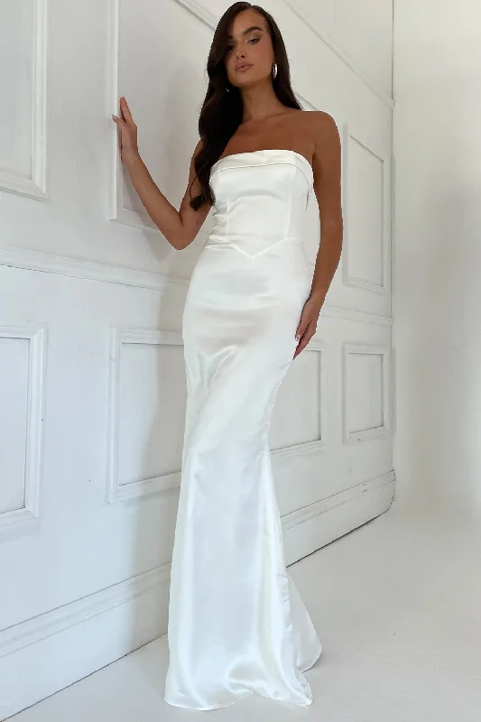 Kaitlin Strapless Gown - White