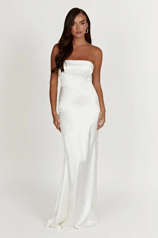 Kaitlin Strapless Gown - White