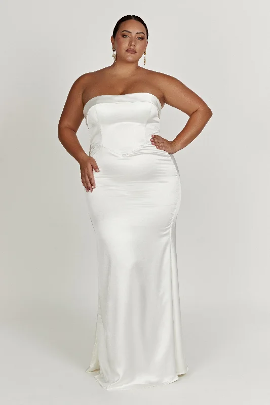 Kaitlin Strapless Gown - White