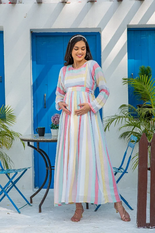 Colourful Paradise Maternity & Nursing Dress