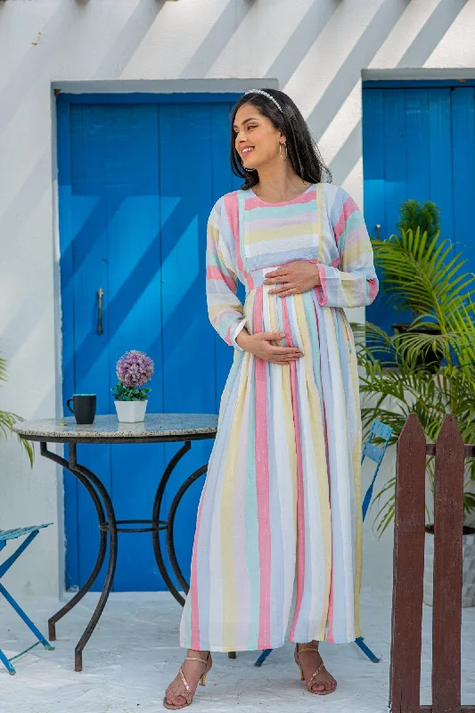 Colourful Paradise Maternity & Nursing Dress