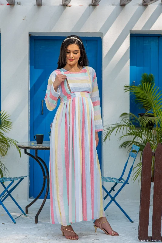 Colourful Paradise Maternity & Nursing Dress