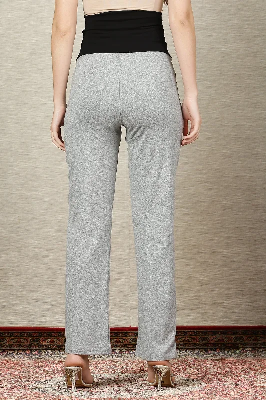 Elegant Grey Over The Bump Leggings