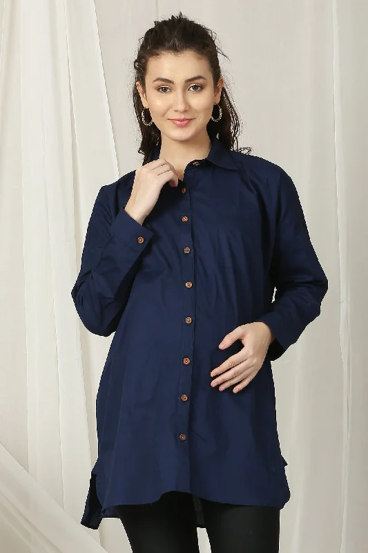 French Navy Maternity & Nursing Shirt (100% Cotton)