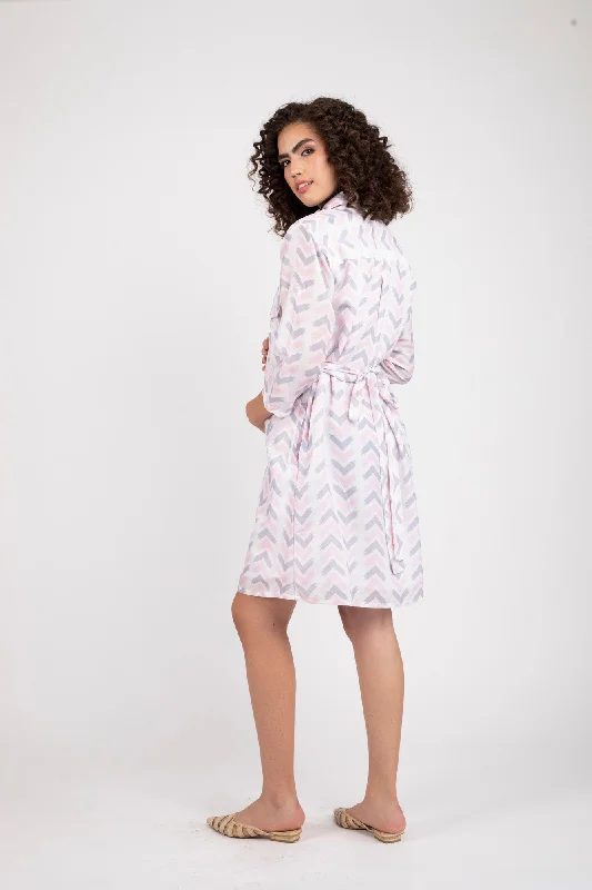 Milky Abstract Versatile Maternity & Nursing Shirt Dress