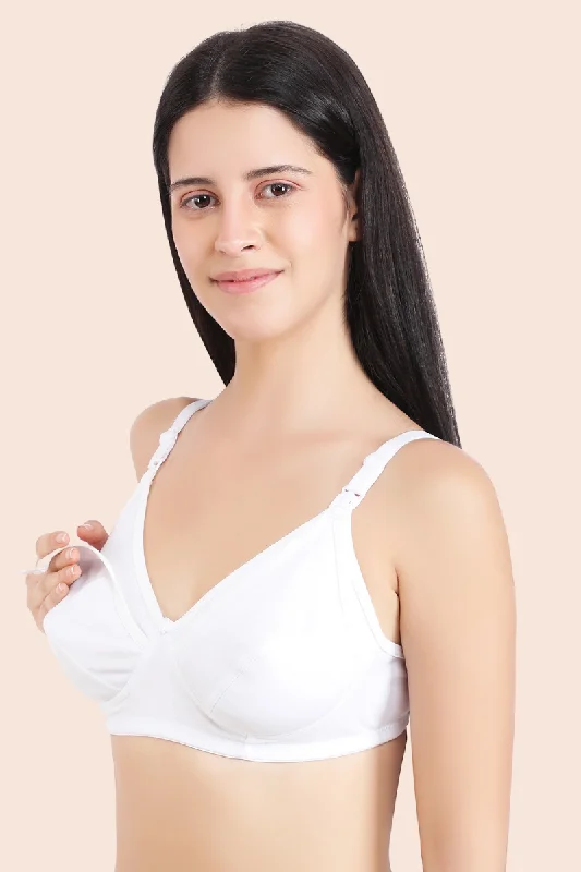 Momzjoy Tribe White Maternity & Nursing Bra