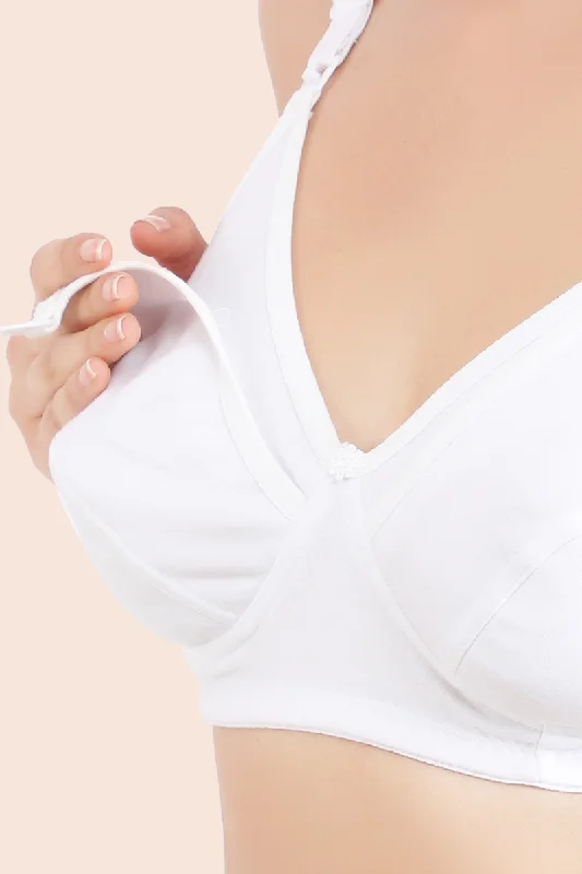 Momzjoy Tribe White Maternity & Nursing Bra