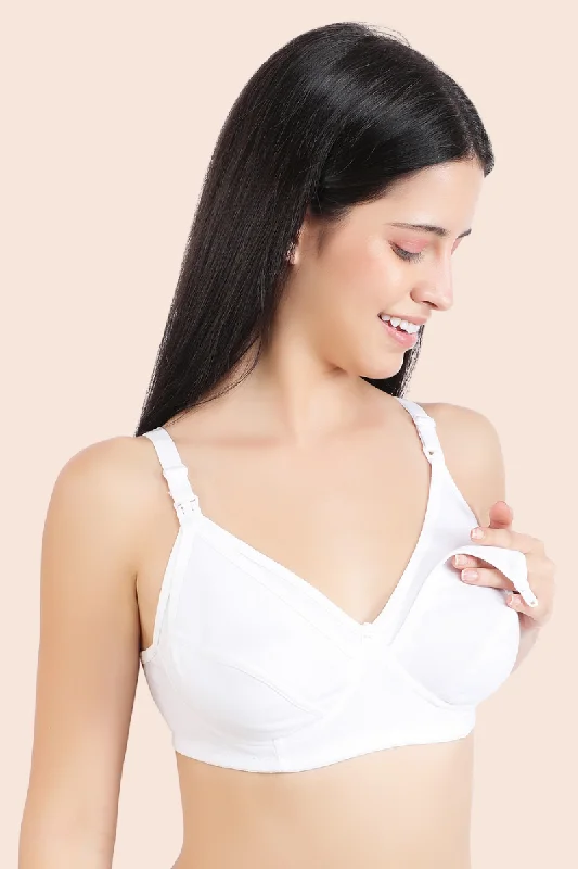 Momzjoy Tribe White Maternity & Nursing Bra