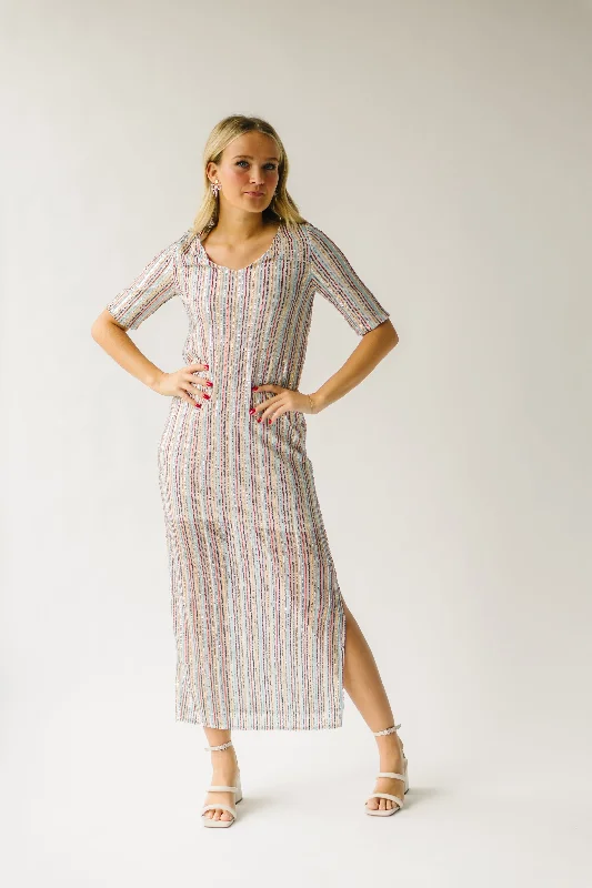 The Kurtz Sequin Dress in Cream Multi