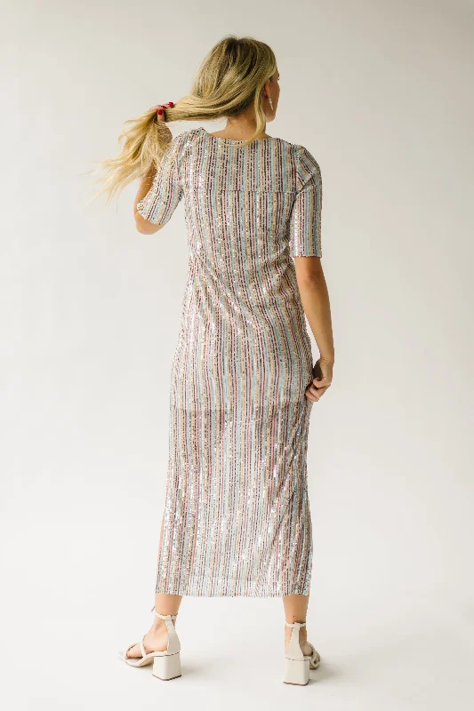 The Kurtz Sequin Dress in Cream Multi