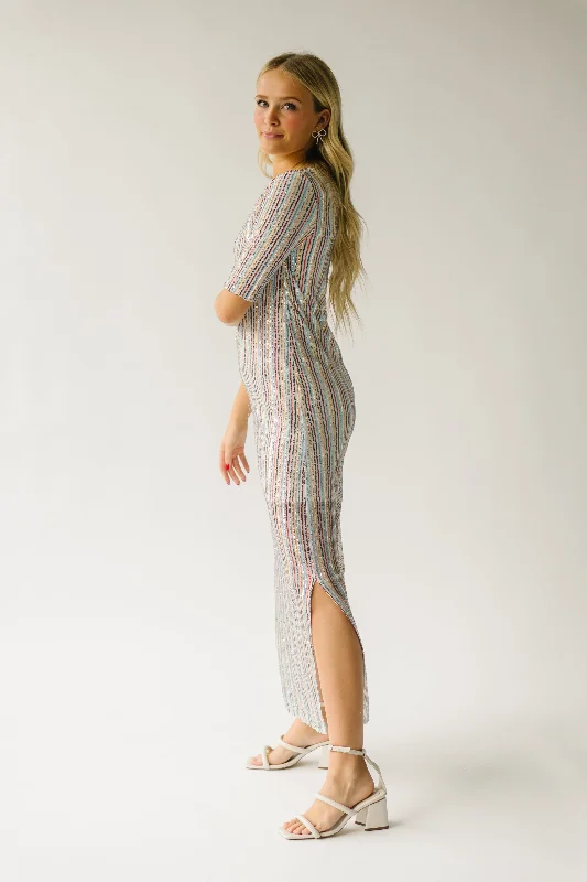 The Kurtz Sequin Dress in Cream Multi