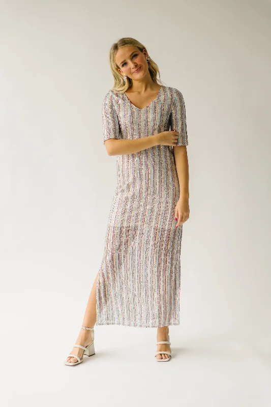 The Kurtz Sequin Dress in Cream Multi