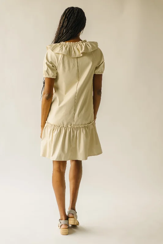 The Pagosa Faux Leather Dress in Cream