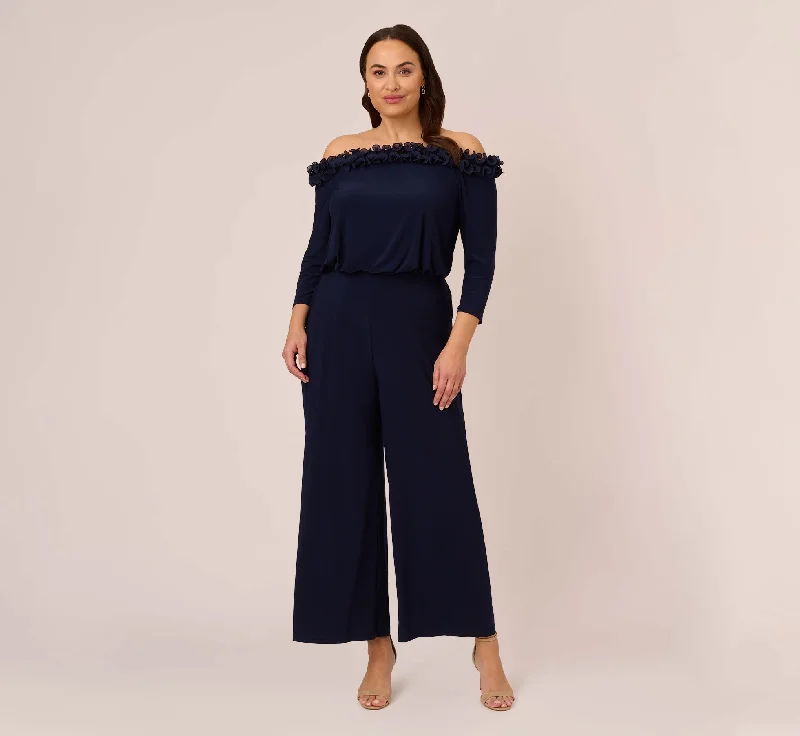 Plus Size Signature Blouson Jumpsuit In Navy