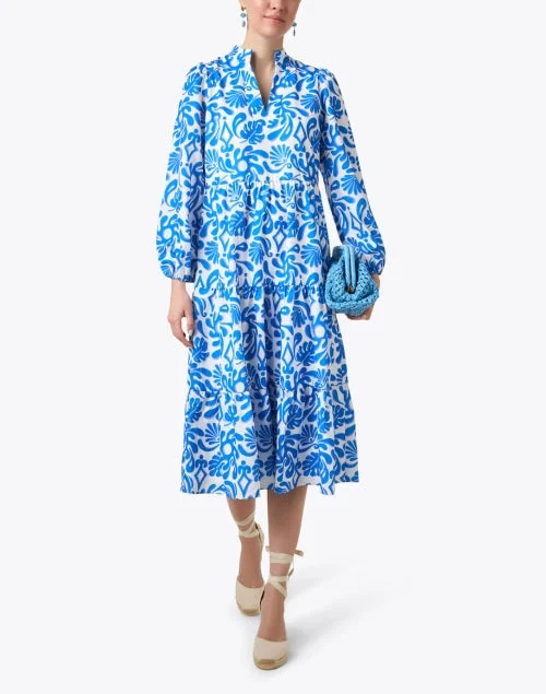 Blue Splash Print Dress