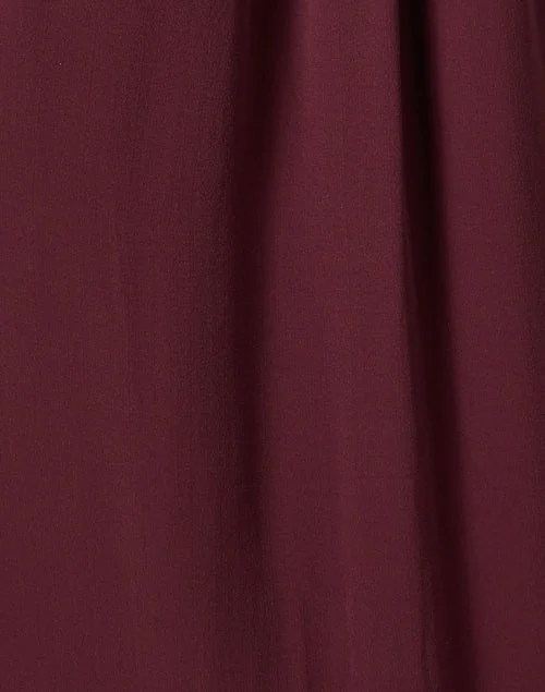 Burgundy Silk Pleated Dress