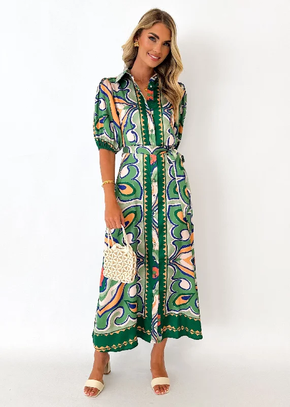 Catiana Maxi Dress - Fern Swirl