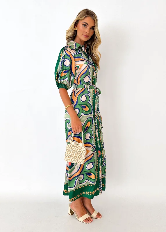 Catiana Maxi Dress - Fern Swirl