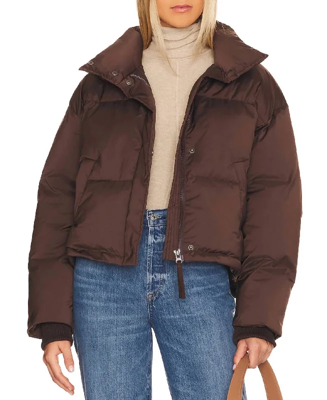 Daniella Puffer Jacket In Chocolate