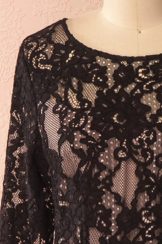 Hinareva | Black Lace Dress