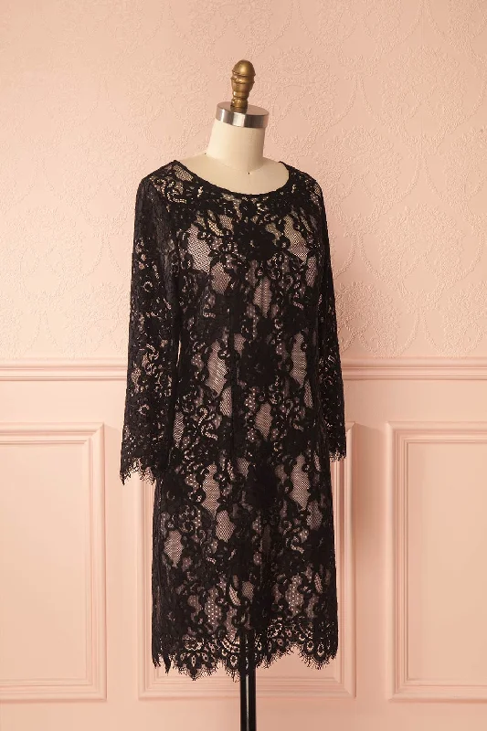 Hinareva | Black Lace Dress