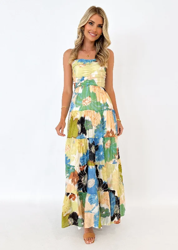 Mintaro Maxi Dress - Green Floral