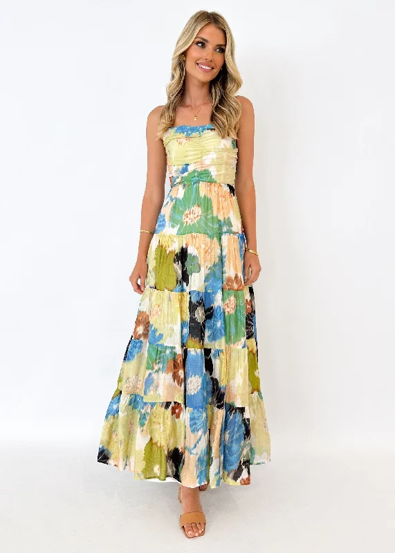 Mintaro Maxi Dress - Green Floral