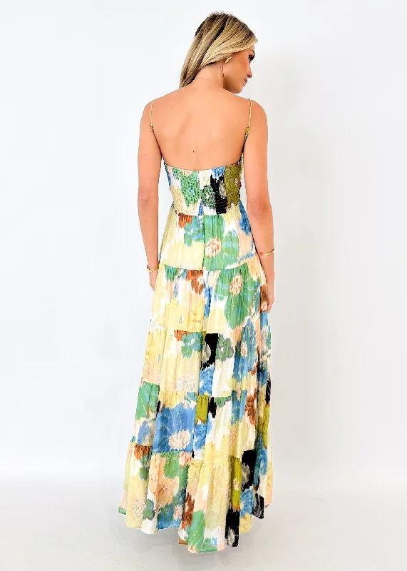 Mintaro Maxi Dress - Green Floral