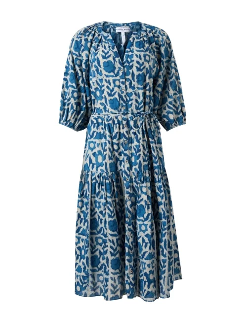 Mitte Blue Floral Midi Dress