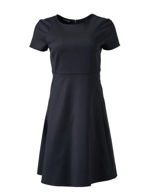 Navy Fit and Flare Dress