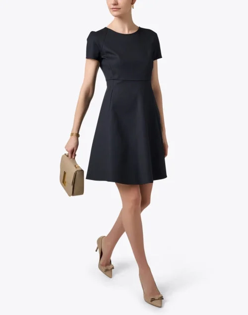 Navy Fit and Flare Dress