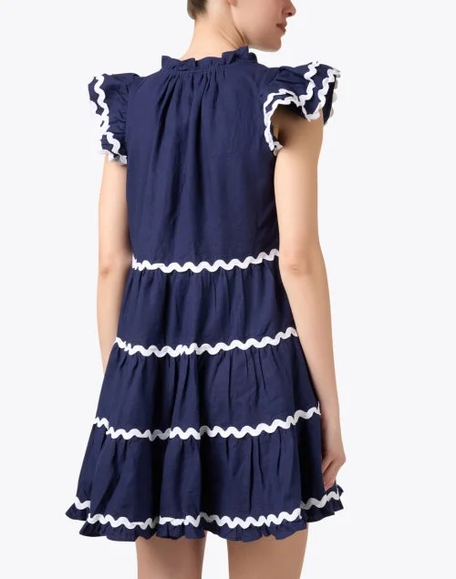 Navy Ric Rac Cotton Dress