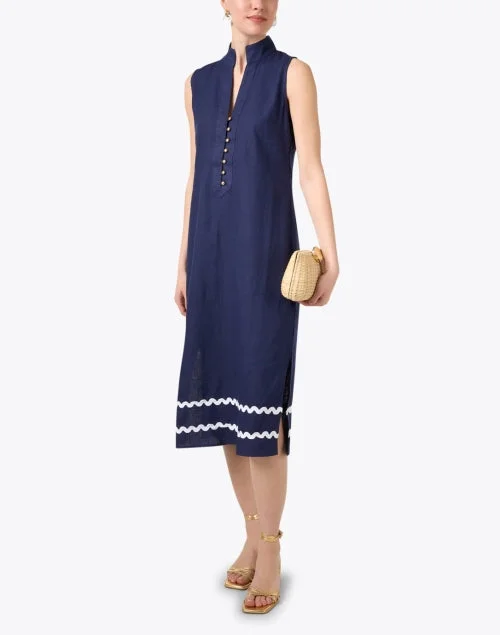 Navy Ric Rac Tunic Dress