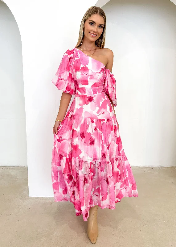 Onique Maxi Dress - Pink Watercolour