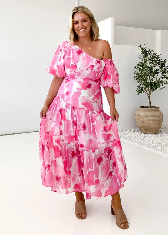 Onique Maxi Dress - Pink Watercolour