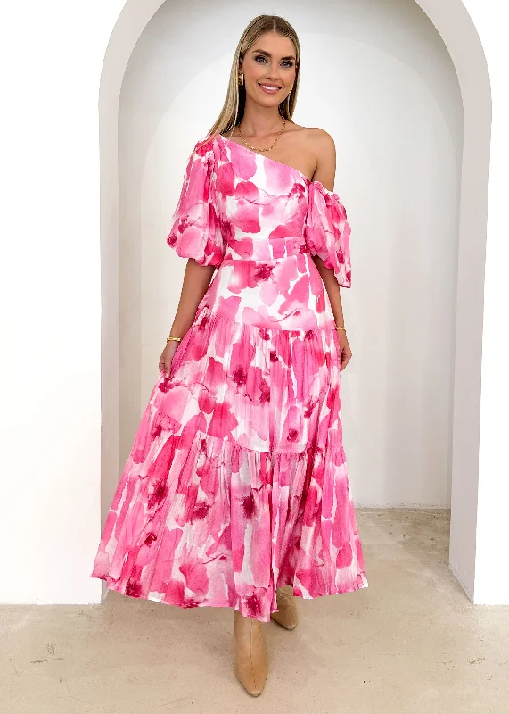 Onique Maxi Dress - Pink Watercolour