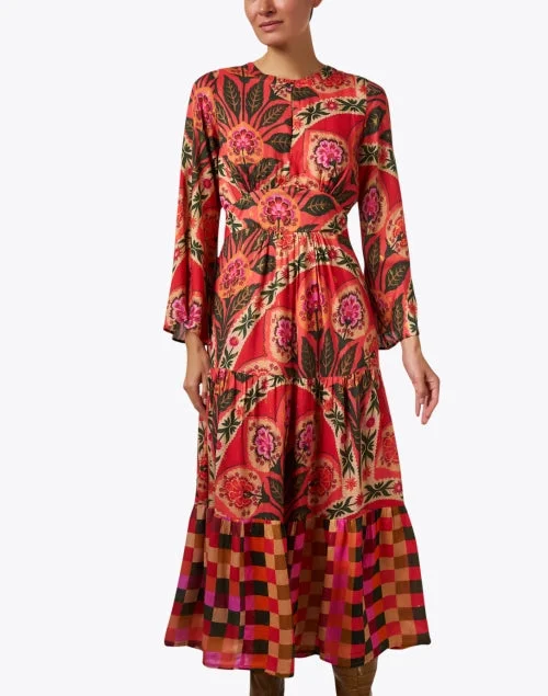 Positano Red Multi Print Dress