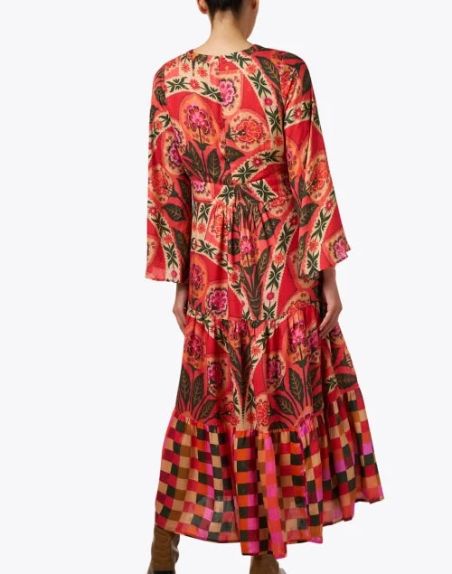 Positano Red Multi Print Dress