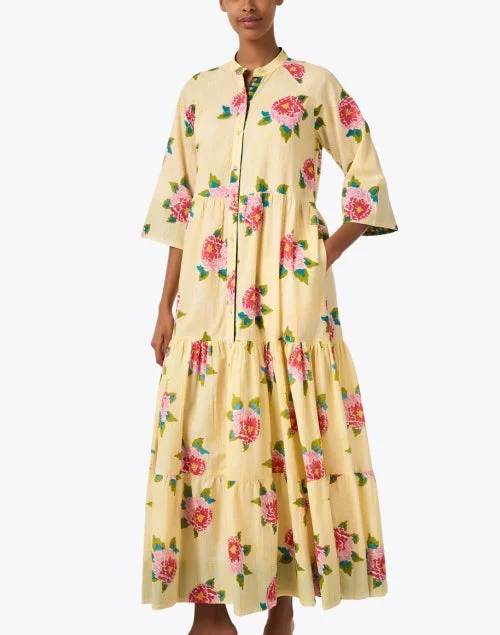 Rambagh Yellow Print Cotton Dress