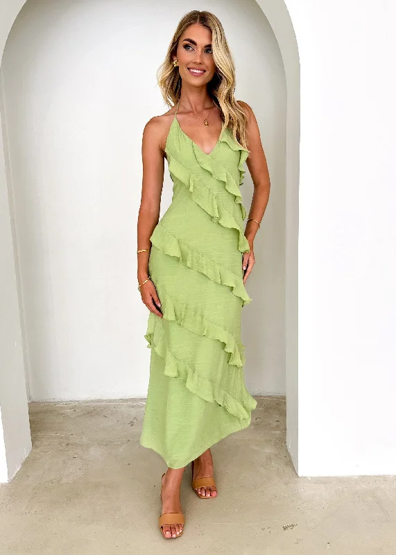 Silsta Halter Maxi Dress - Lime