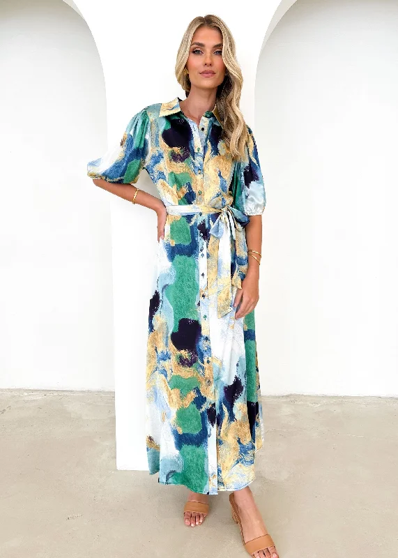 Vessia Maxi Dress - Blue Swirl