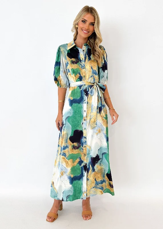 Vessia Maxi Dress - Blue Swirl