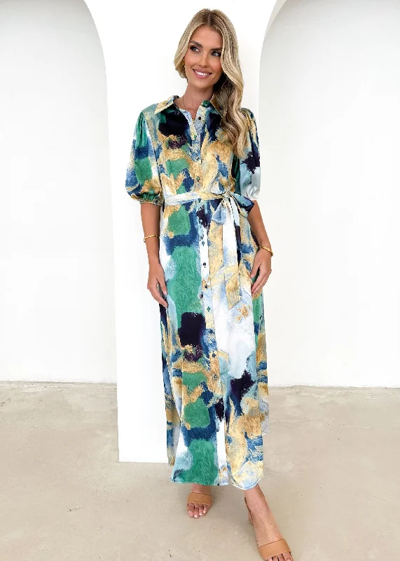 Vessia Maxi Dress - Blue Swirl